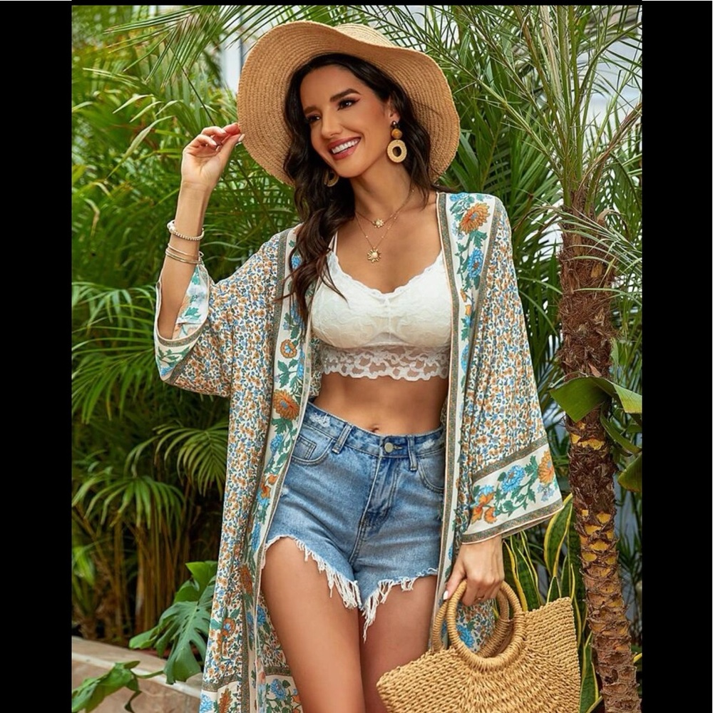 🚨 CLEARANCE 🚨 NWOT Ditsy floral print open kimono - Picture 7 of 8